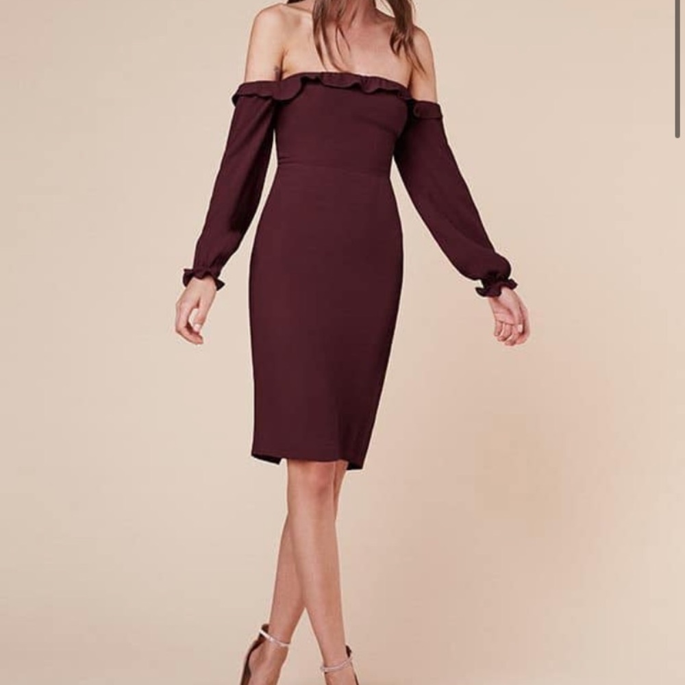 Reformation Prue dress in Garnet